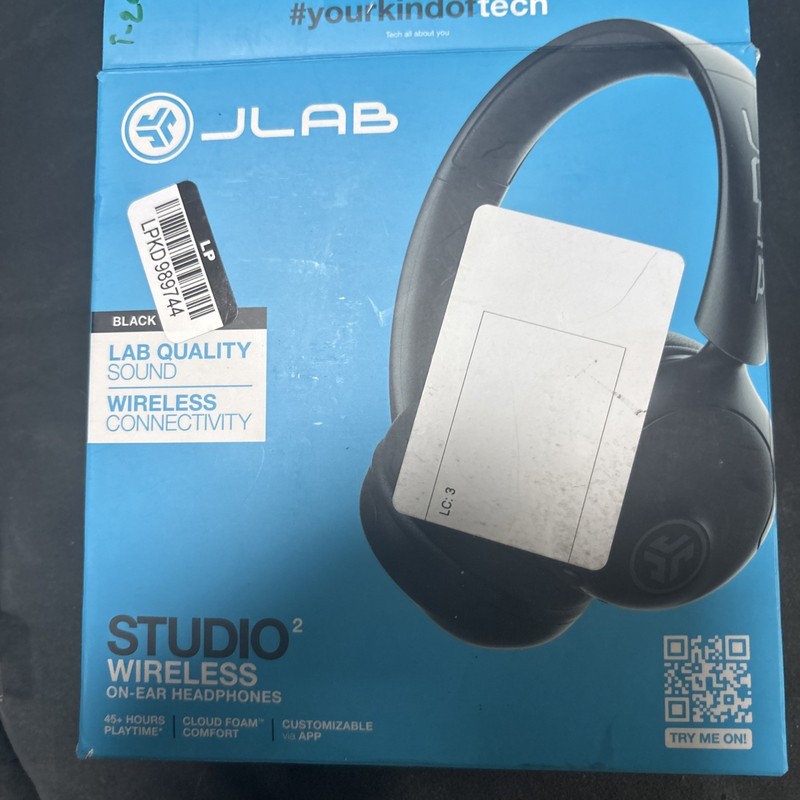 JLab Studio 2 Wireless Bluetooth On-Ear Headphones 45+ Hr Battery USB-C, NEW