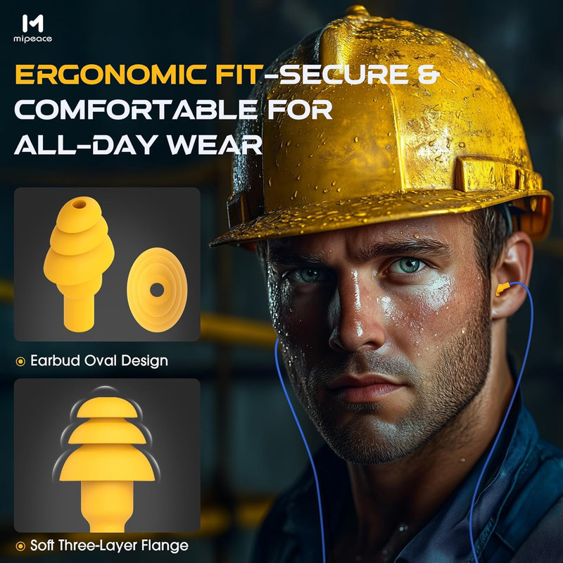 Wired Ear Protection Headphones, Ear Plug Headphones for Work-Safety Work Earbud gallery