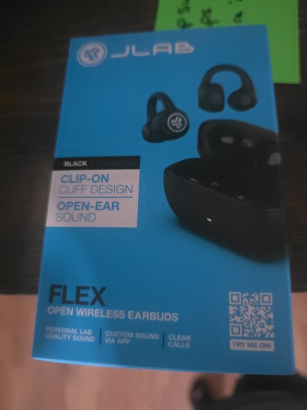 JLab Flex Clip-On Wireless Open Earbuds Black New Sealed EBFLEXRBLK124