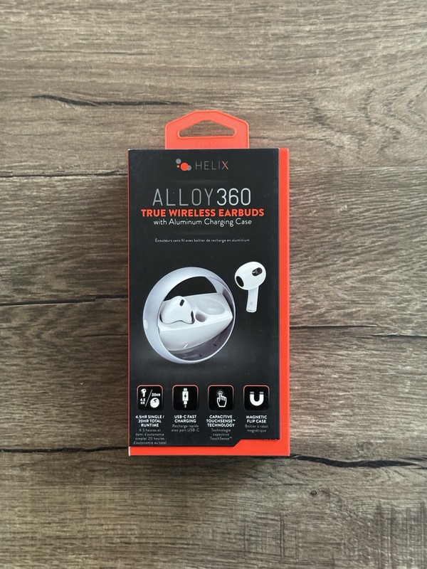 Helix ALLOY 360 True Wireless High Fidelity Earbuds w/ Portable Charging Case