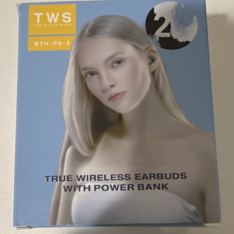 TWS BTH-F9-5 Black Bluetooth In-Ear Earbuds Power Bank Digital Display Mic