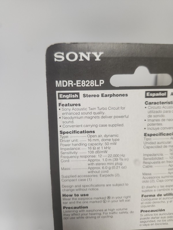 NEW Vintage Sony Walkman Stereo Headphones MDR-E828LP iPhone Earbuds Earphones gallery