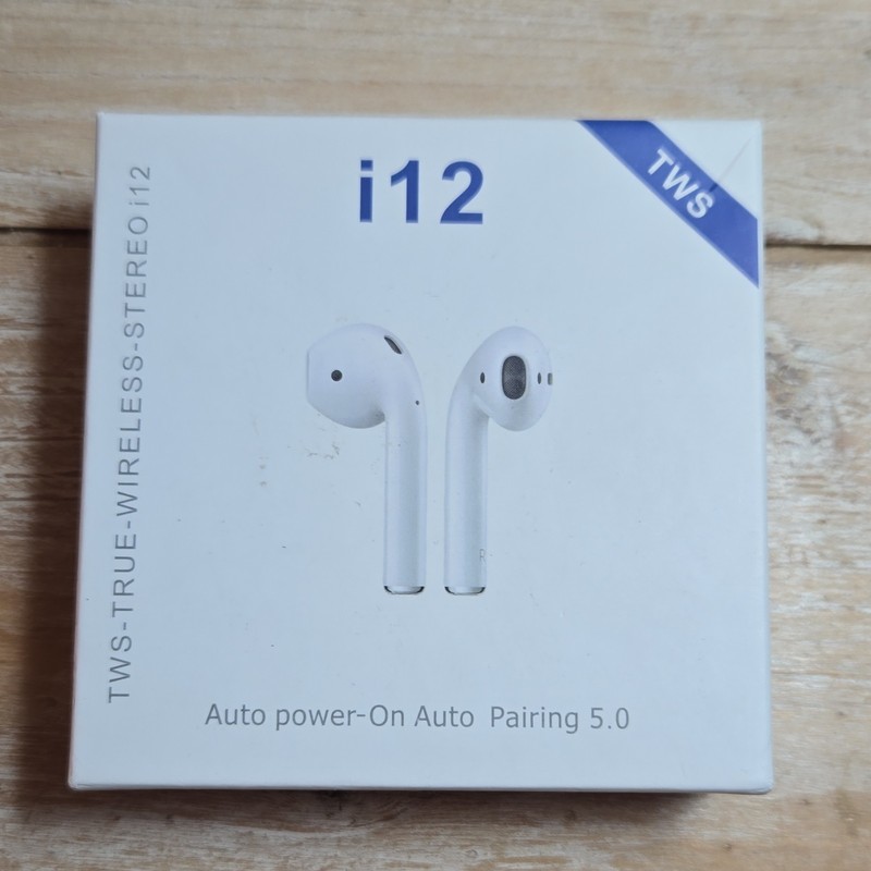 TWS i12 True Wireless Bluetooth In-Ear Stereo Earbuds Auto Pairing White