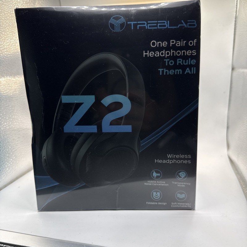 TREBLAB Z2 Wireless Ear-Cup Headphones – Black