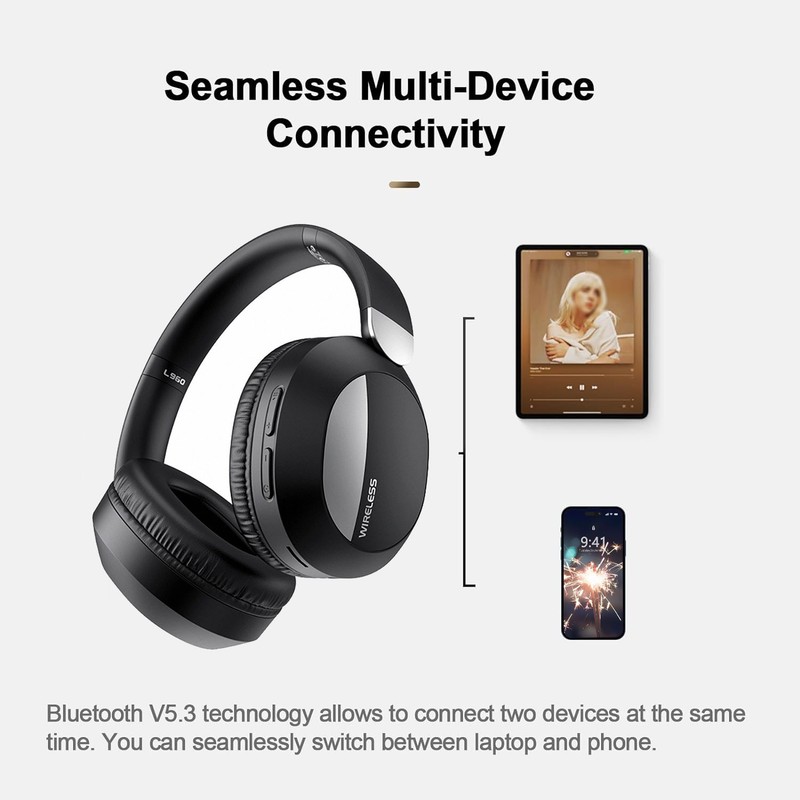 Bluetooth Wireless Headphones Portable Headsets Over Ear For Google Cell Phone gallery