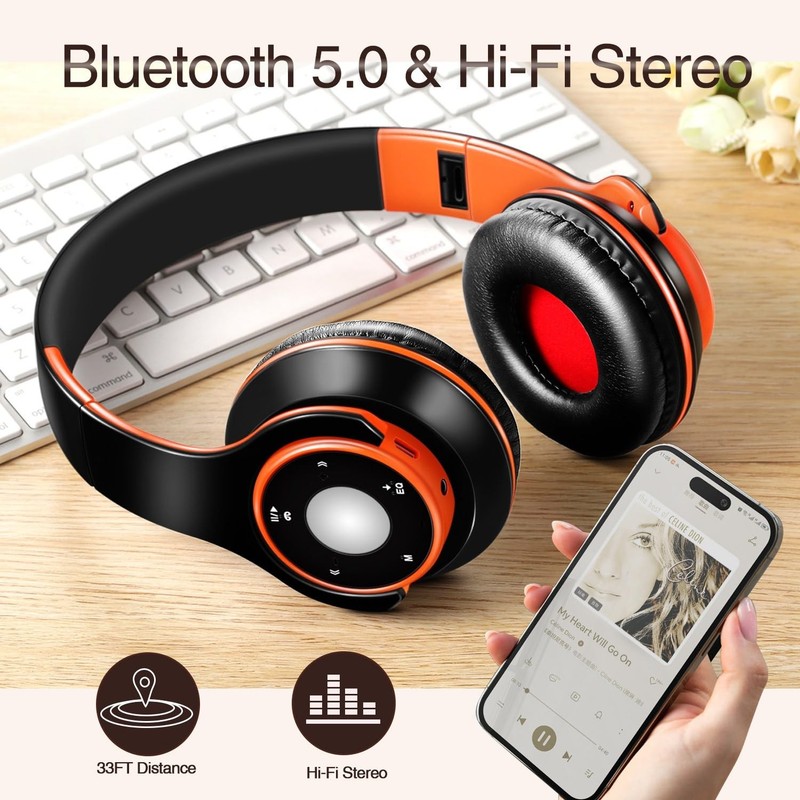 Bluetooth Headphones Over Ear, Wireless Headphones with 5 EQ Modes, 20 Hours ... gallery