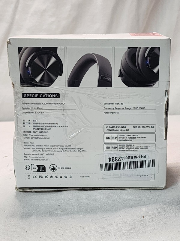 Picun B8 Bluetooth Headphones Wireless with 3 EQ Modes Over Ear Headphones,Black gallery