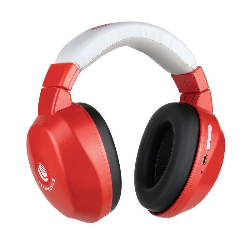 Lucid Audio Bluetooth Wireless Hearmuffs Hearing Protection for Kids (5-10) RED