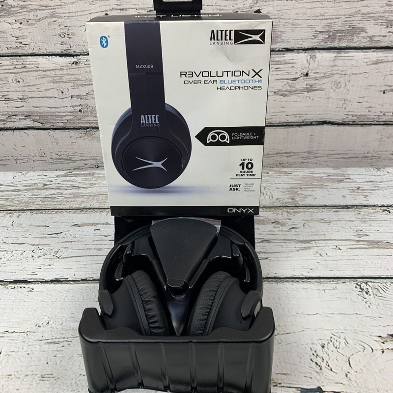 Altec Lansing R3volution X Black Bluetooth Headphones Foldable MZX009 Tested gallery