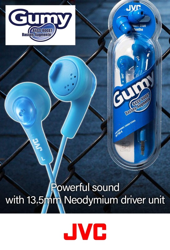 Jvc Gummy Blue Earbuds Wired Headphones With Bass Boost 35Mm 1M Cord gallery