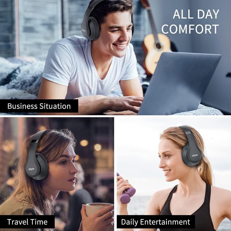 Wireless Bluetooth Headphones 65H Playtime 6 EQ Modes HiFi Stereo with Mic gallery