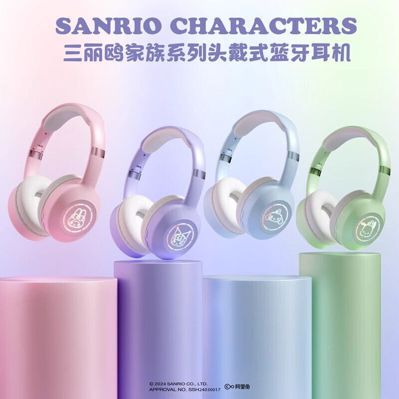 Kuromi Pochacco Cinnamoroll My Melody Bluetooth Headphones RGB Wireless Earphone gallery