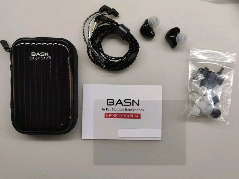 BASN Professional In-Ear Monitor MMCX Connector Earphones, Pro Clear Black