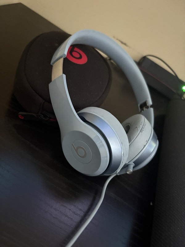 Vintage Beats, Wired Light Blue Headphones (comes with Case)