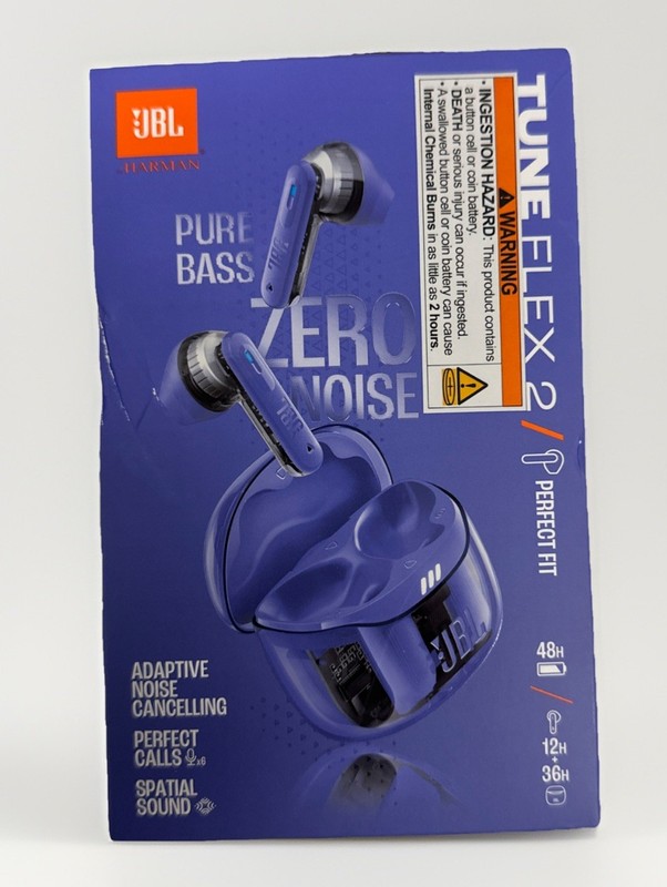 JBL Tune Flex 2 Wireless Bluetooth Earbuds Noise Canceling Lavender Purple New