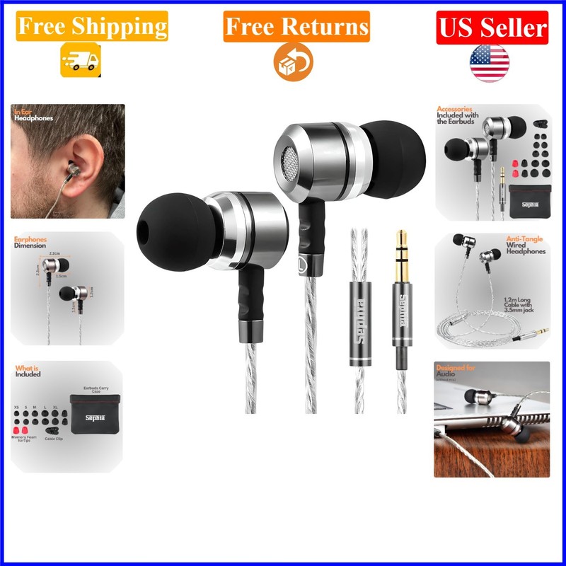 SP3060 Wired Earbuds Black, In-Ear, Noise Isolation, 10mm Driver