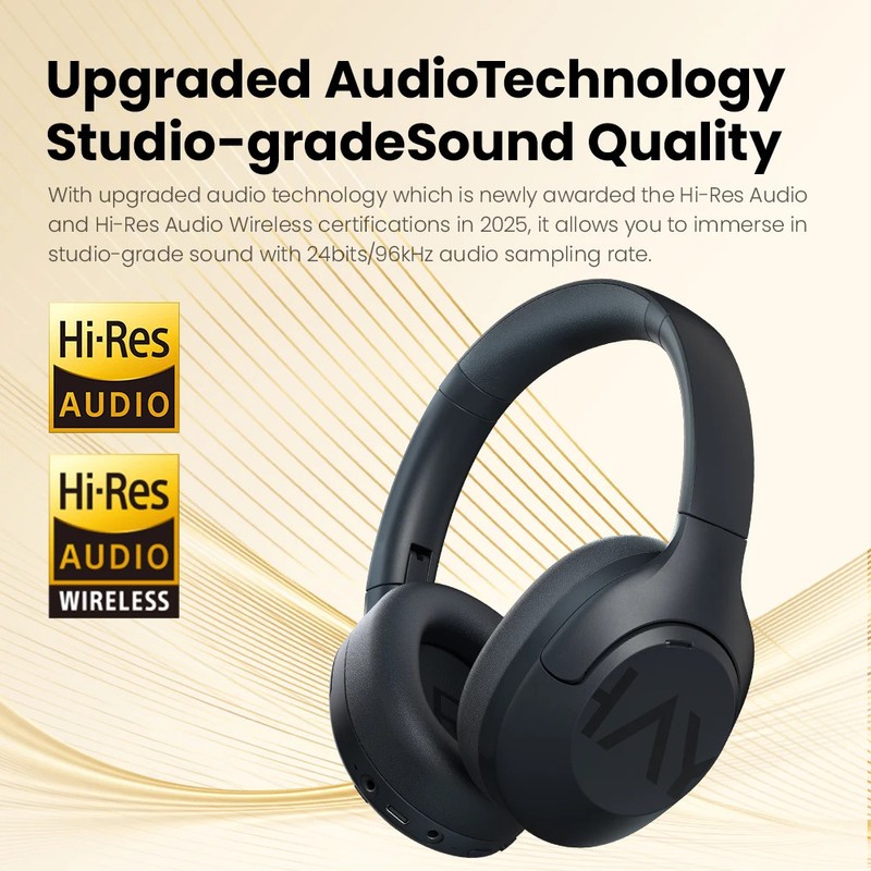 HAYLOU S30 Wireless Bluetooth 5.4 Headphones 43dB ANC 80Hr Battery Hi-Res gallery