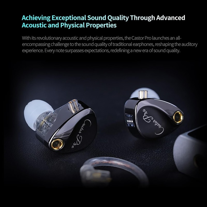 KZ Castor Pro Tunable in Ear Monitor, HiFi Improved Bass No Mic, Black gallery