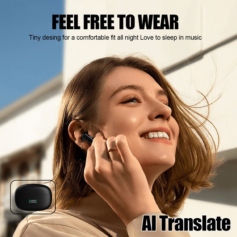 144 Languages Language Translator Earbuds Wireless Bluetooth 5.3 Black gallery