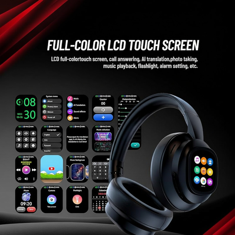 AI Headphones with Detachable Screen - 115-Language Real-Time Translation, Hy... gallery