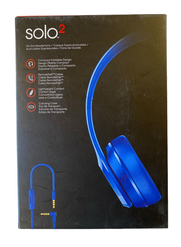 Beats Solo 2 EMPTY BOX ONLY Blue Model B0518 Part No. MHBJ2AWA No Headphones gallery