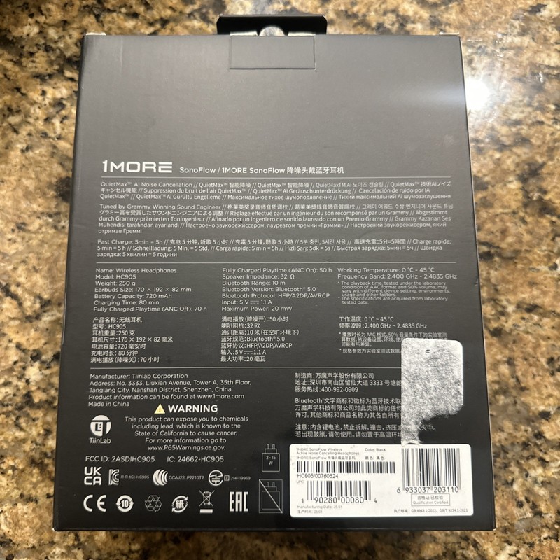 SonoFlow 1MORE Active Noise Cancelling Headphones, Bluetooth Headphones HC905 gallery