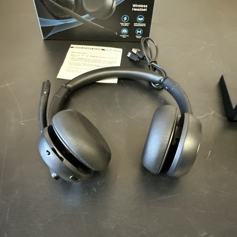 Treblab C7-Pro Noise Canceling Stereo Computer Headset, Bluetooth, Black gallery