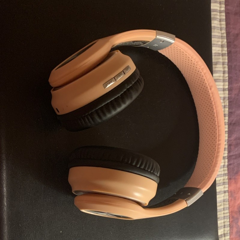 Magnavox Peach & Black Over-Ear Headphones Headband Double Ear-Cup