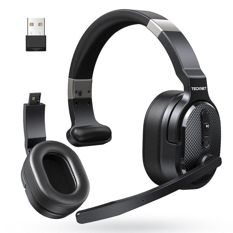 Bluetooth Trucker Headset, Single and Dual Ear Wireless Headset with Mic for …
