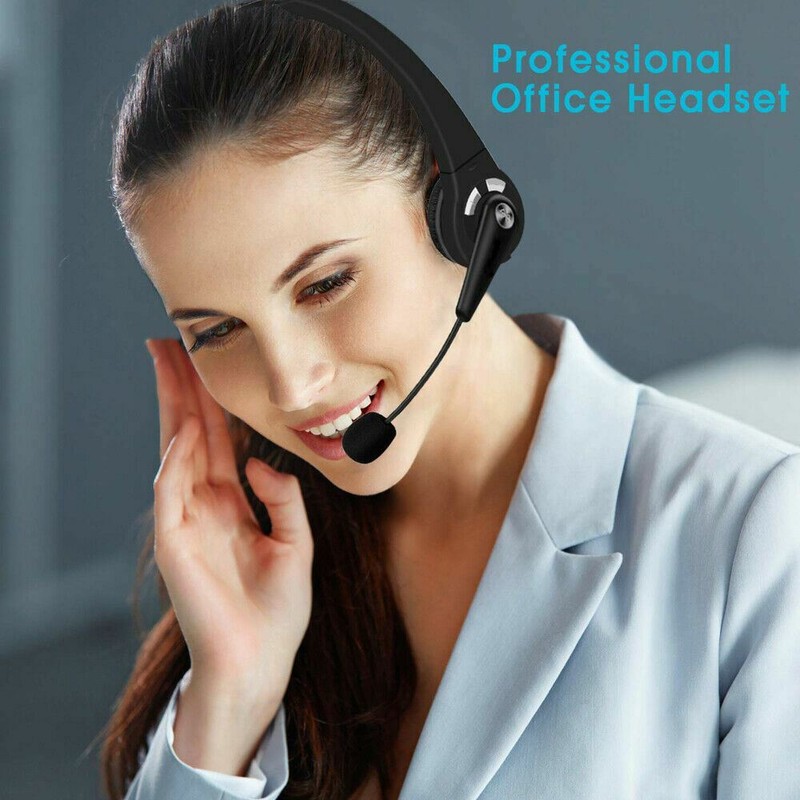 Wireless Headset Truck Driver Noise Cancelling Over-Head Bluetooth Headphones US gallery