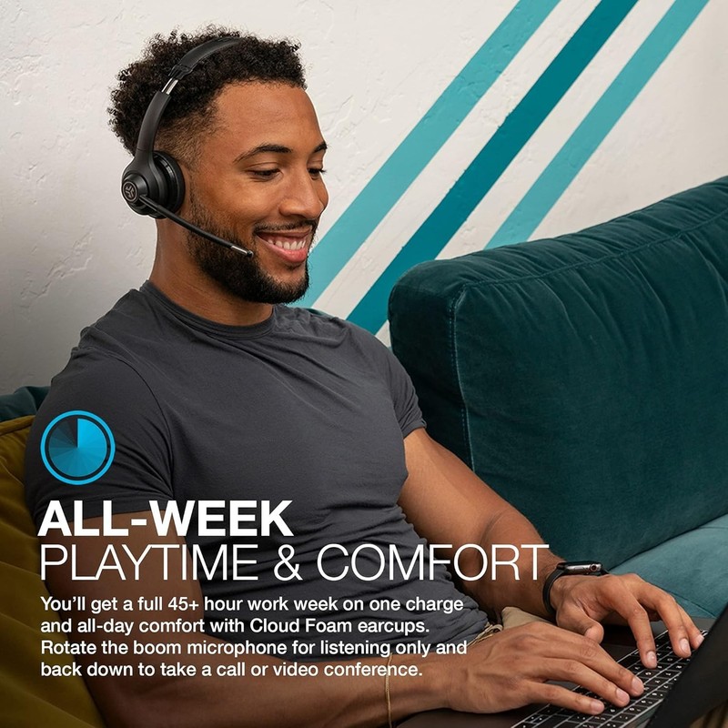 JLab Go Work Wireless Headsets with Microphone, 45+ Playtime PC gallery