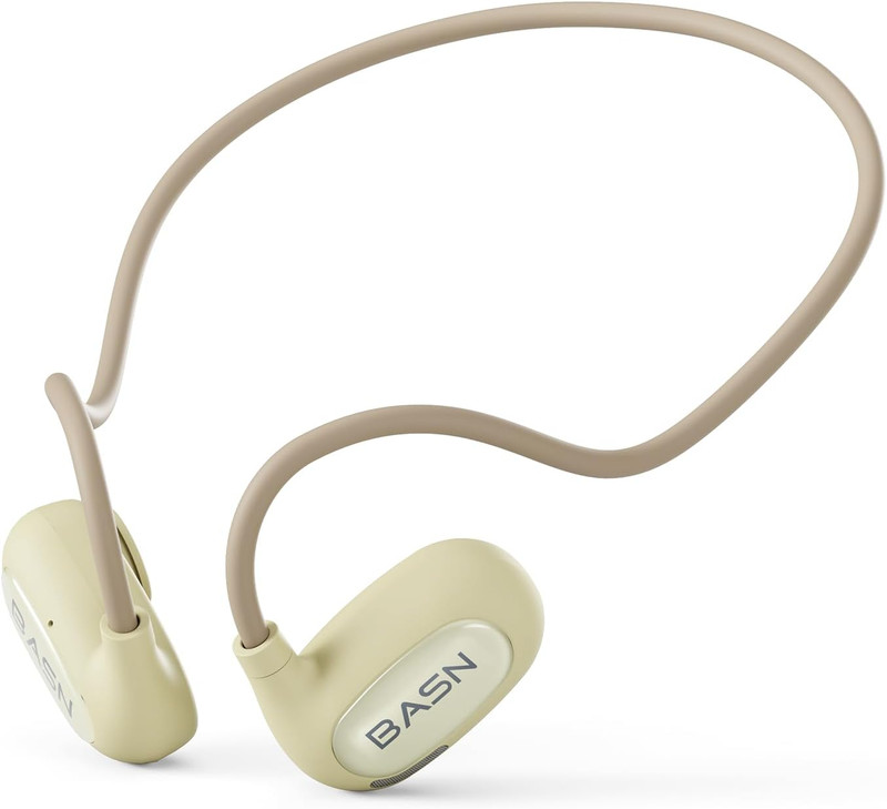 BASN Airs1 Open Ear Headphones, Bluetooth 5.3 Air Conduction ENC Sport Earbuds w