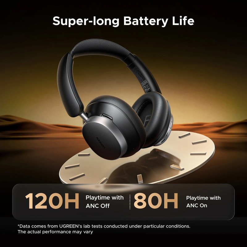 UGREEN Studio Pro 48dB Wireless Headphones SENSORY BASS BLACKTAN gallery
