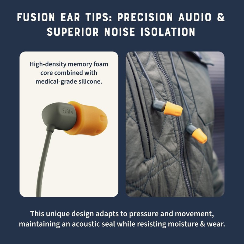 Elgin Discord Gen 3 Bluetooth Earplug Earbuds, OSHA Compliant Ø8mm, Grey gallery