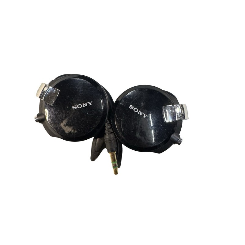 Sony MDR-Q68LW Retractable Clip On Headphones Black Vintage Y2K READ