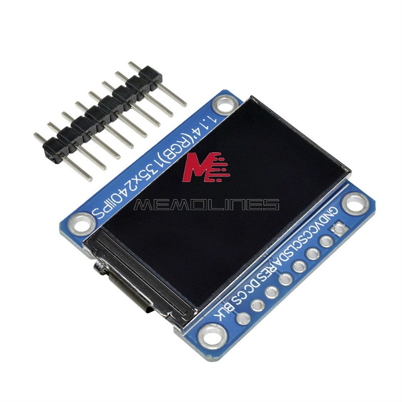 100pcs 1.14″ 8PIN 135*240 SPI HD IPS Full Color TFT Display Screen ST7789 Module