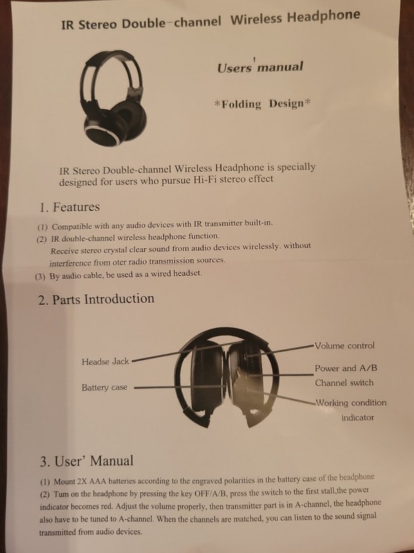 Wireless IR-2011 Dual Channel Stereo Headphones 2-Pack Black (Open Box) gallery