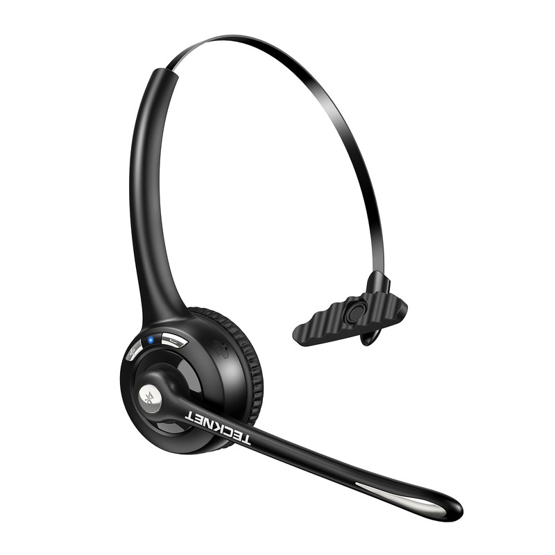 Wireless Bluetooth Headset-Noise Cancelling Microphone, Single Ear On-Ear Hea…