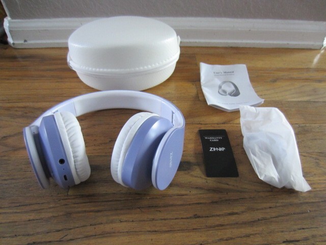 ZIHNIO WH-816 Foldable Over-Ear Bluetooth Headphones White/Purple W/ BOX USB
