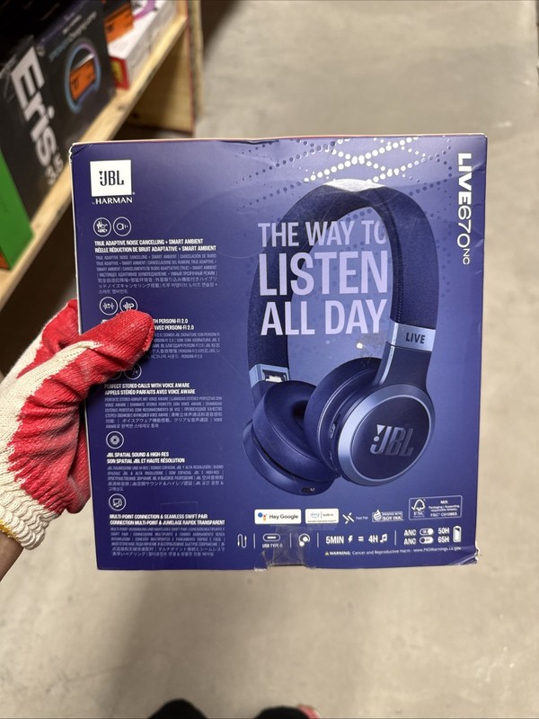JBL Live 670NC Wireless Bluetooth Headphones (BLUE ) Noise Cancellation Foldable
