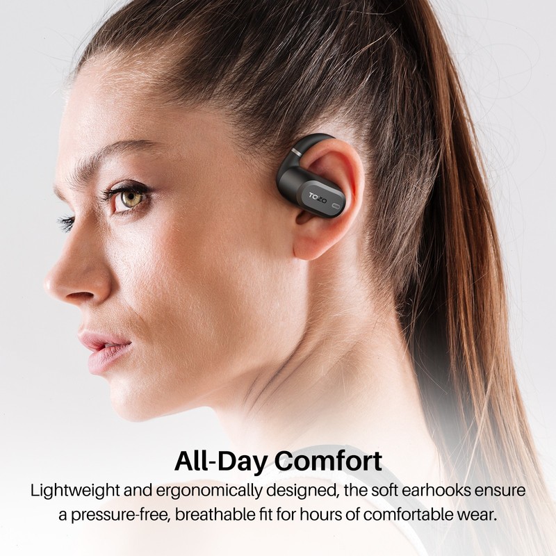 TOZO OpenWear Bluetooth 5.4 Headphones Adjustable Ear Hooks Comfort gallery