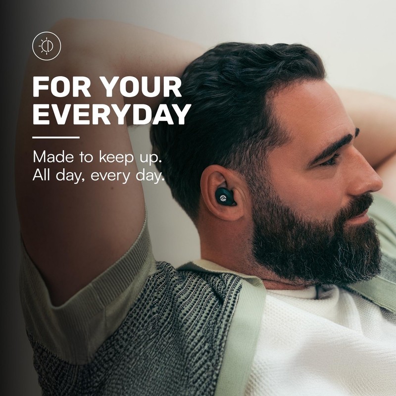 Everyday Classic Bluetooth Wireless Earbuds + Microphone with Active Noise Ca... gallery
