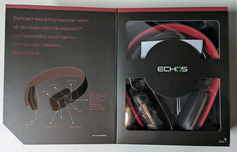 Echos Luxury Bluetooth Headphones Limited Edition – Black & Red