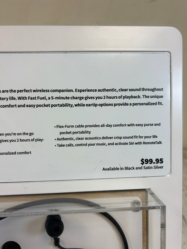 Apple Beats by Dr. Dre Flex 12 Hour All-Day Wireless Bluetooth Store Display New gallery