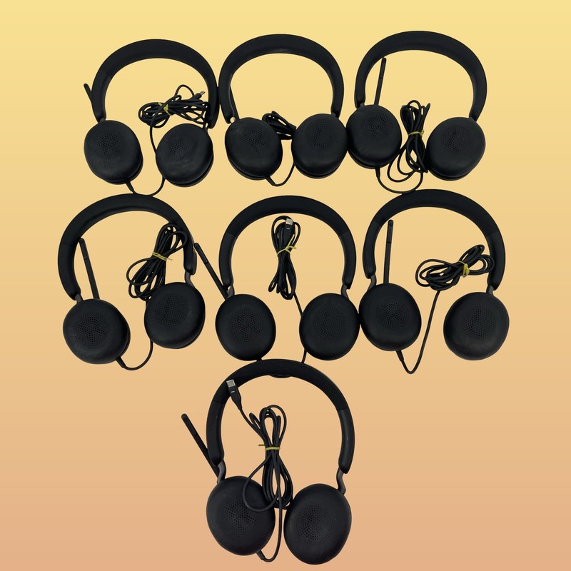 Lot of 7 Jabra Evolve2 40 Wired Headphones HSC130 Black #UL2375 gallery
