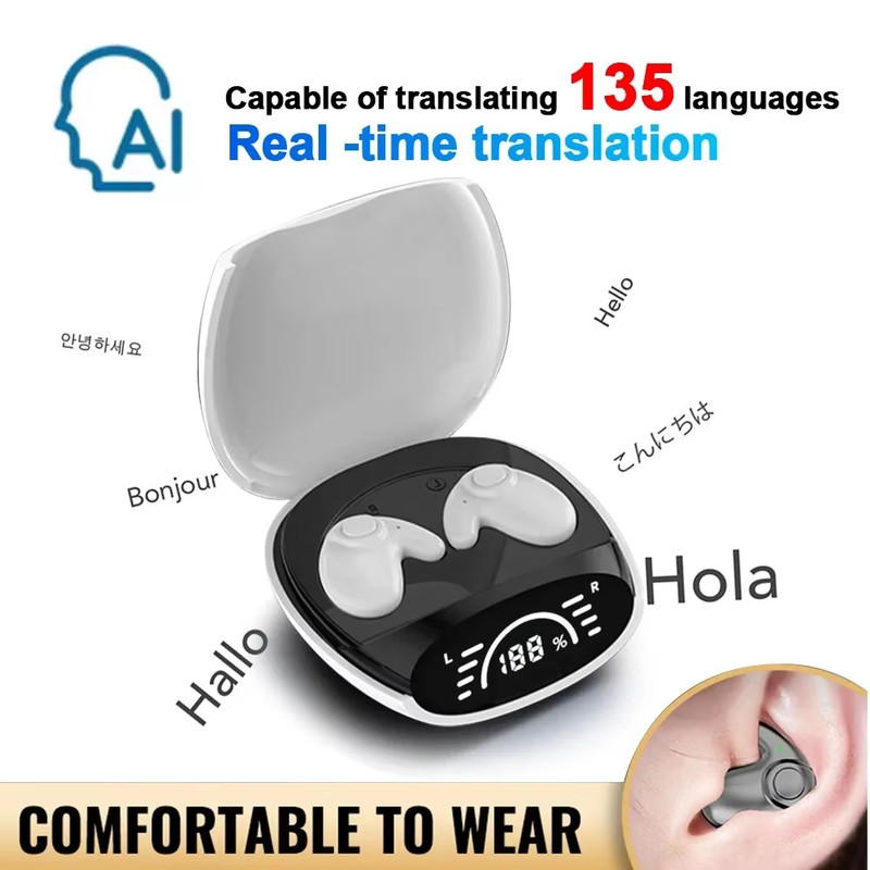 Bluetooth 5.4 Earphones AI Real Time Translation Headphones Support 144 Language