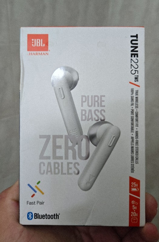 JBL Tune 225TWS Bluetooth Headphones-WHITE *New-Sealed