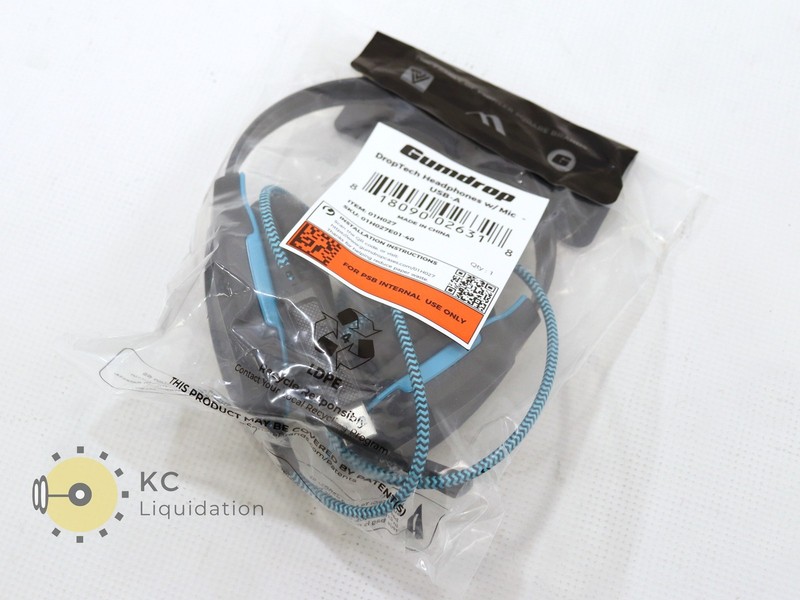 Gumdrop DropTech USB-A Microphone 01H027 Headphones Black/Blue
