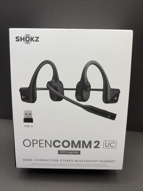 Shokz Opencomm 2 UC Headphones Black 2025 UPGRADE BT Bone Conduction USB-A Used