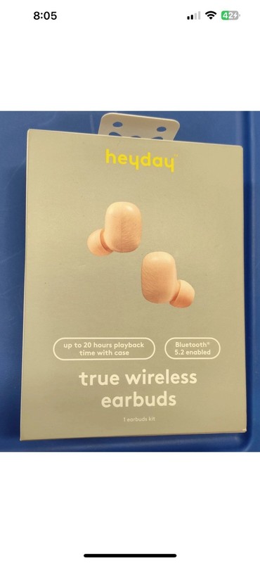True Wireless Bluetooth Built In Microphone Earbuds - heyday Peach Cream Ear Bud gallery